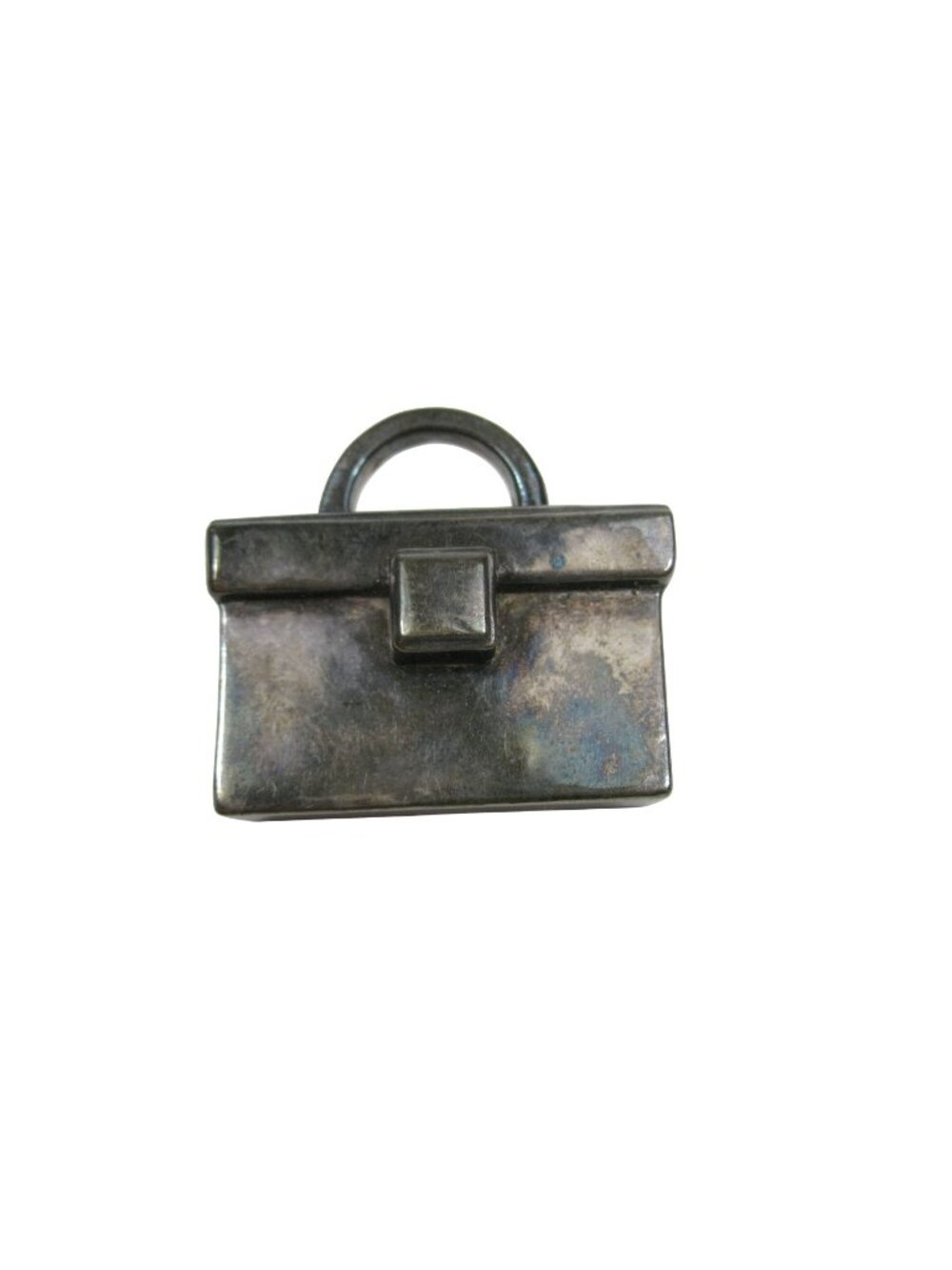 Vintage Sterling Silver 925 Briefcase Brooch Made Israel 23 gram Pin Statement